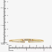 (F, Vs2) Womens 1 CT. T.W. Lab Grown White Diamond 14K Gold Over Silver Bangle Bracelet
