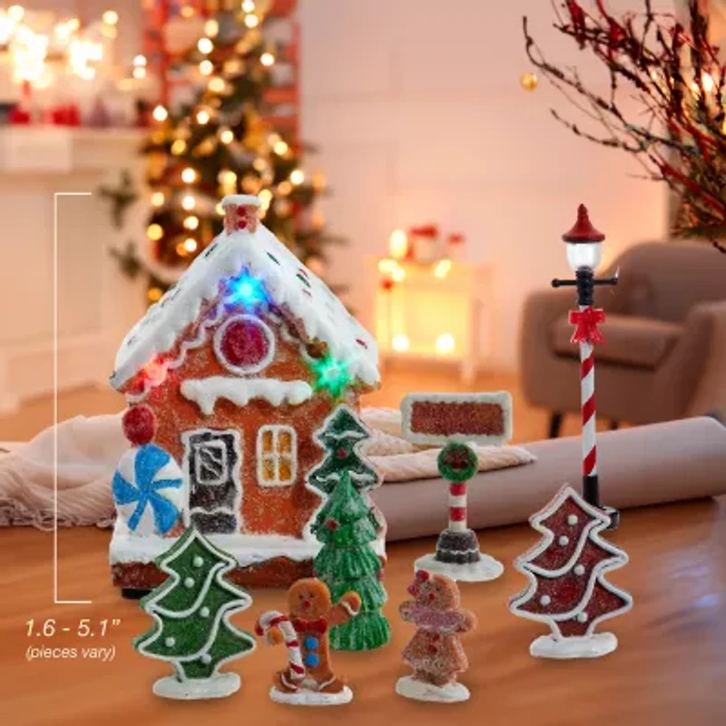 Kurt Adler 1.6-5.1" Led Lighted Gingerbread House Lighted Christmas Tabletop Decor