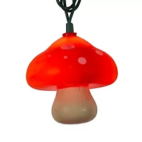 Kurt Adler 12' 10-Light Mushroom With Green Wire String Lights