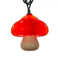 Kurt Adler 12' 10-Light Mushroom With Green Wire String Lights