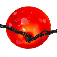 Kurt Adler 12' 10-Light Mushroom With Green Wire String Lights