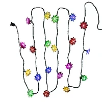 Kurt Adler 15.7' 20-Light Multicolor Led Clear Lotus Flower With Green Wire String Lights