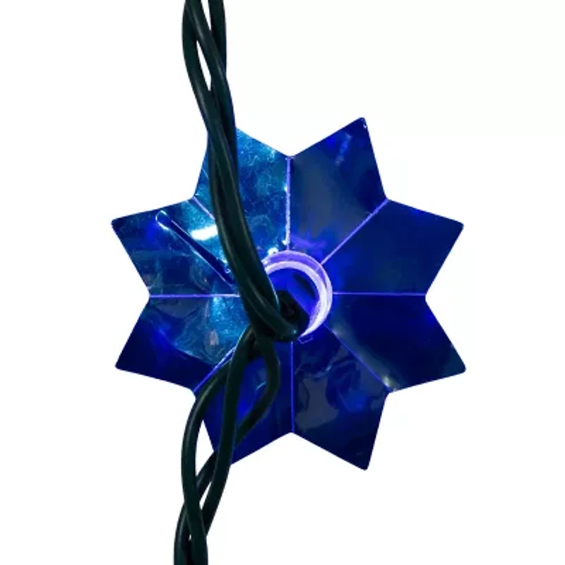 Kurt Adler 15.7' 20-Light Multicolor Led Clear Lotus Flower With Green Wire String Lights