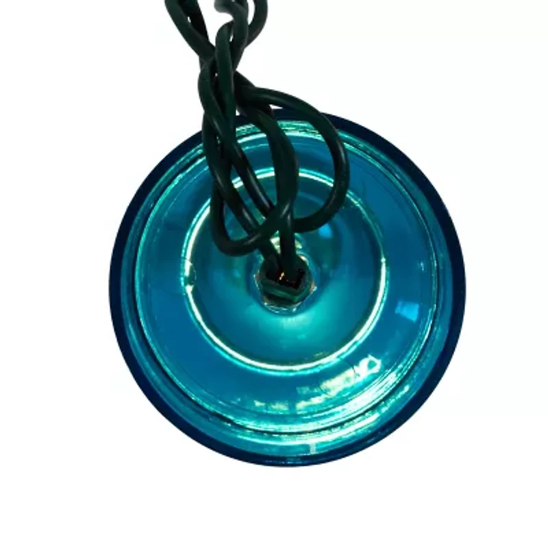 Kurt Adler 12' 10-Light Margarita Glass With Green Wire String Lights