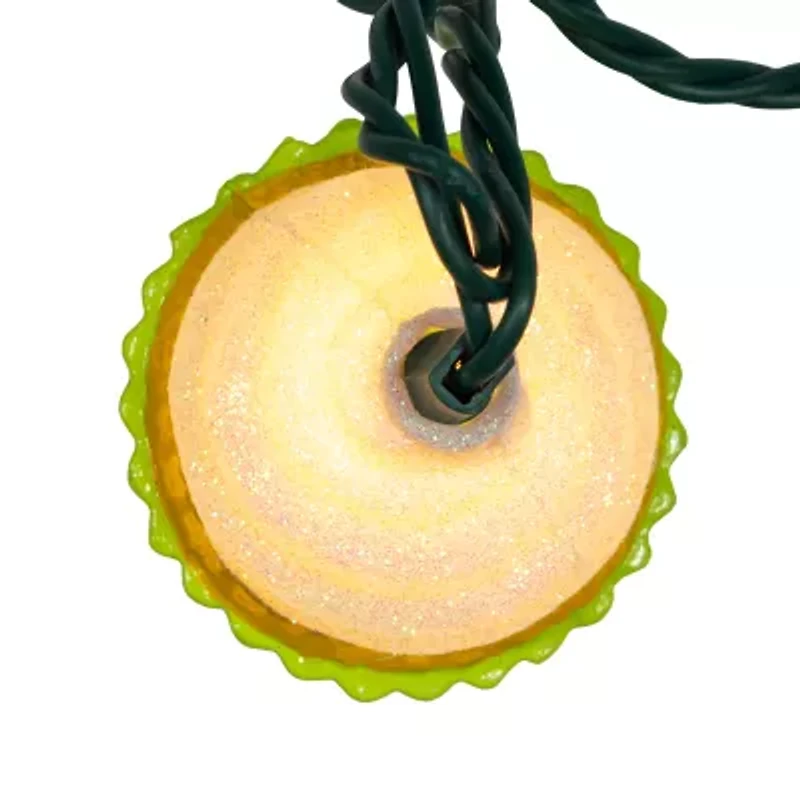 Kurt Adler 12' 10-Light Multicolor Cupcake With Green Wire String Lights