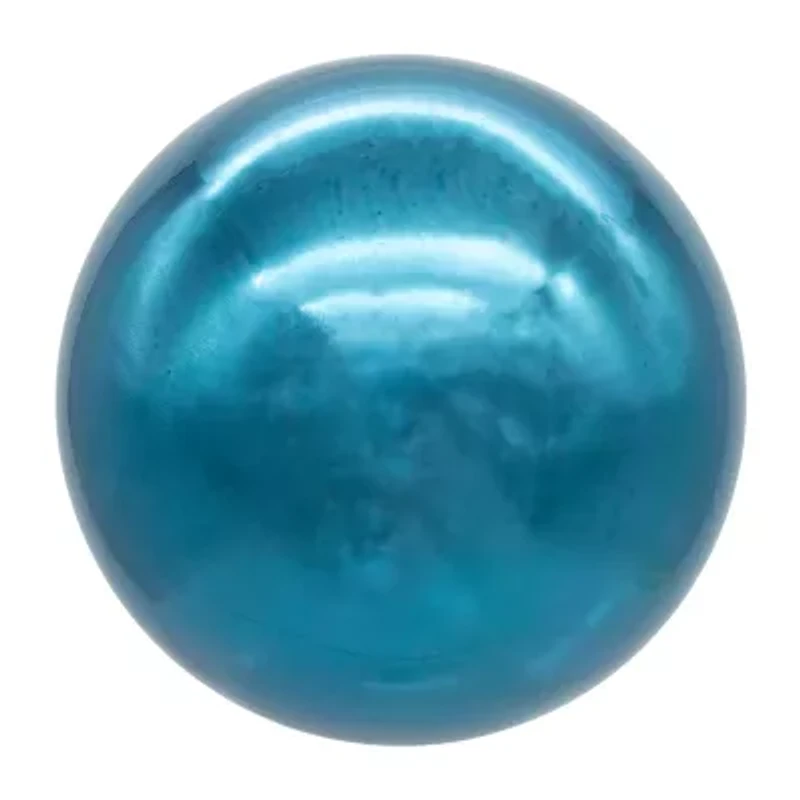 Kurt Adler 80mm Glass Shiny Teal Ball 6-pc. Christmas Ornament