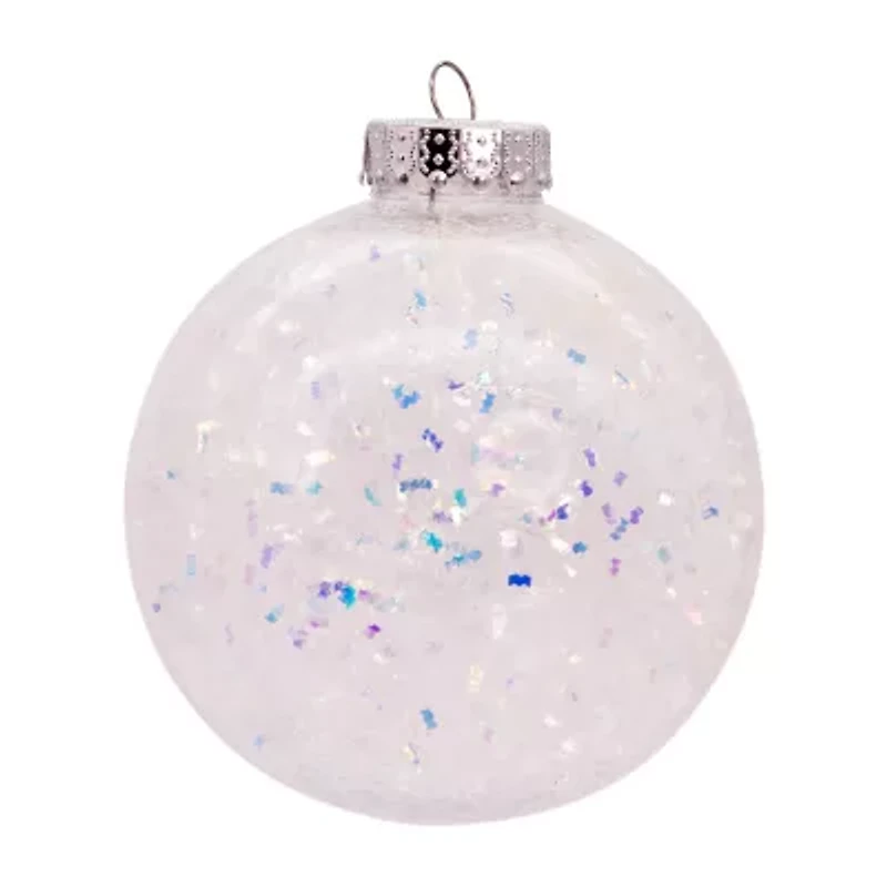 Kurt Adler 100mm Shatterproof Iridescent Glittered Balls 6-pc. Christmas Ornament