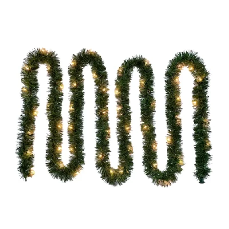 Kurt Adler 18" Pre-Lit Warm White Incandescent Green Pre-Lit Christmas Indoor Garland