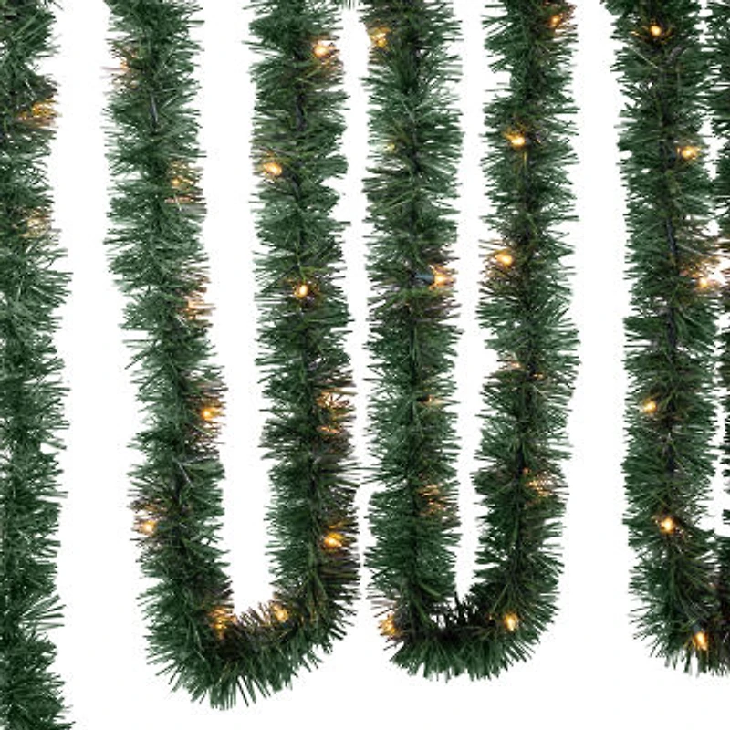 Kurt Adler 18" Pre-Lit Warm White Incandescent Green Pre-Lit Christmas Indoor Garland