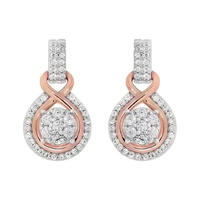 Womens 1/2 CT. T.W. Genuine White Diamond 10K Gold Drop Earrings