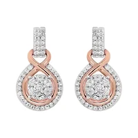 Womens 1/2 CT. T.W. Genuine White Diamond 10K Gold Drop Earrings