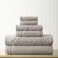 Pacific Coast Textiles Jacquard Solid 6-pc. Bath Towel Set