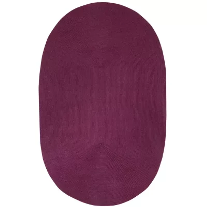 Better Trends Country Solid Braided Reversible Indoor Oval Area Rug