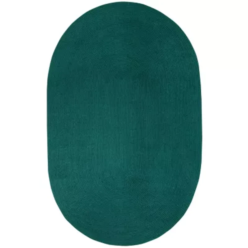 Better Trends Country Solid Braided Reversible Indoor Oval Area Rug