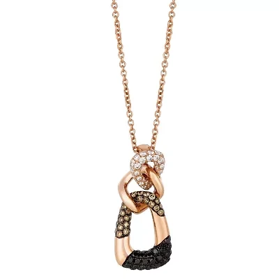 Le Vian® Grand Sample Sale™ Pendant featuring Black Diamonds Chocolate Diamonds® Vanilla Diamonds® set in 14K Strawberry Gold®