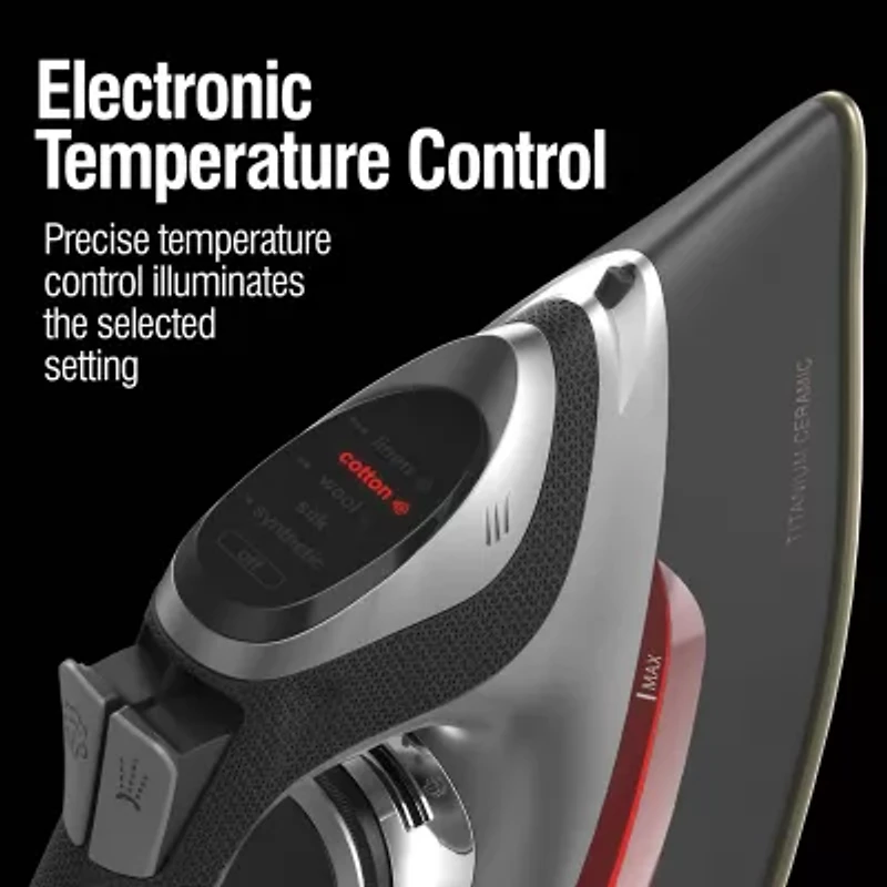 CHI Electronic Full Size  Iron with Retractable Cord and Titanium Infused Ceramic Soleplate