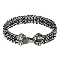Mens Stainless Steel 8 1/2 Inch Solid Wheat Chain Bracelet