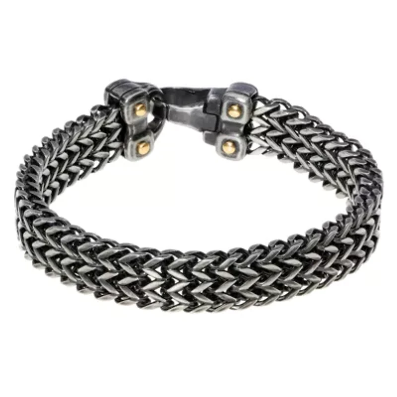 Mens Stainless Steel 8 1/2 Inch Solid Wheat Chain Bracelet