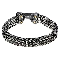 Mens Stainless Steel 8 1/2 Inch Solid Wheat Chain Bracelet
