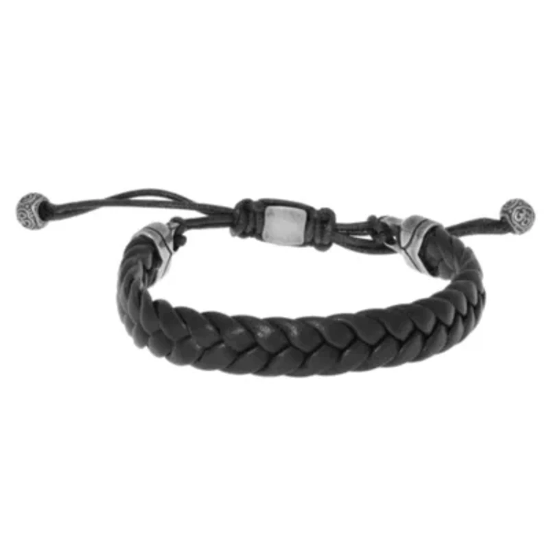 Mens Stainless Steel Cord Bracelet