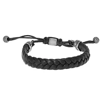 Mens Stainless Steel Cord Bracelet
