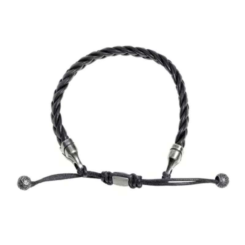 Mens Stainless Steel Cord Bracelet