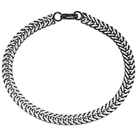 Mens Stainless Steel 8 1/2 Inch Solid Herringbone Chain Bracelet