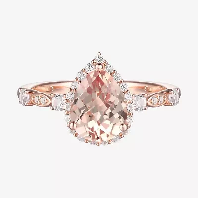 Yes, Please! Womens Lab Created Pink Sapphire 14K Rose Gold Over Silver Sterling Silver Cocktail Ring