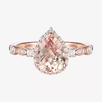 Yes, Please! Womens Lab Created Pink Sapphire 14K Rose Gold Over Silver Sterling Silver Cocktail Ring
