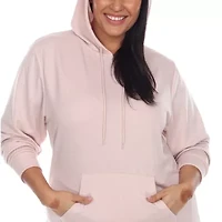 White Mark Womens Long Sleeve Sweatshirt Dress-Plus