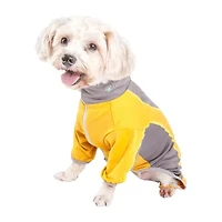 Pet Life ® Active 'Warm-Pup' Heathered Performance 4-Way Stretch Two-Toned Full Body Warm Up