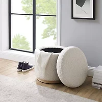 Berlinda Sherpa Round Storage Ottoman