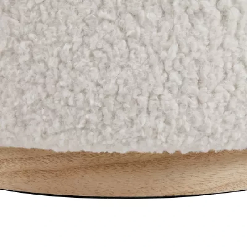 Berlinda Sherpa Round Storage Ottoman