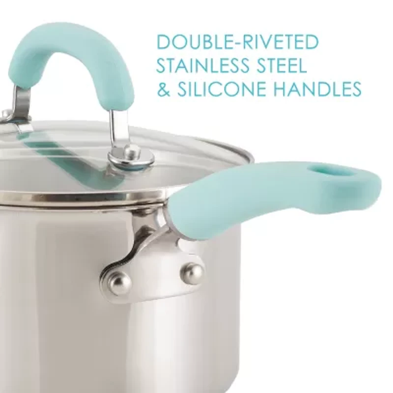Rachael Ray Create Delicious Stainless Steel 10-pc. Cookware Set