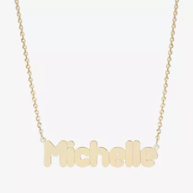 Womens 14K Gold Over Silver Inch Name Necklace