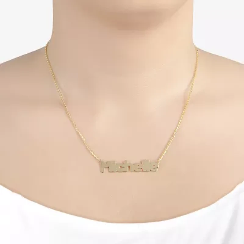 Womens 14K Gold Over Silver Inch Name Necklace
