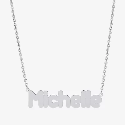 Womens Sterling Silver 18 Inch Name Necklace