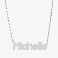 Womens Sterling Silver Inch Name Necklace