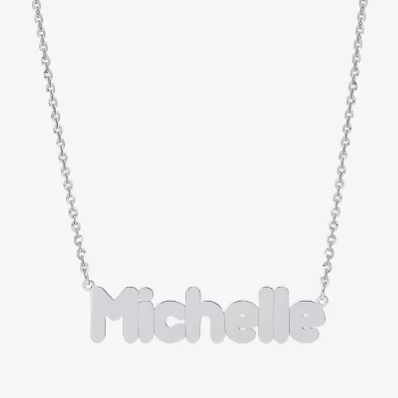 Womens Sterling Silver Inch Name Necklace