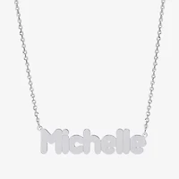 Womens Sterling Silver Inch Name Necklace