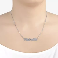 Womens Sterling Silver Inch Name Necklace