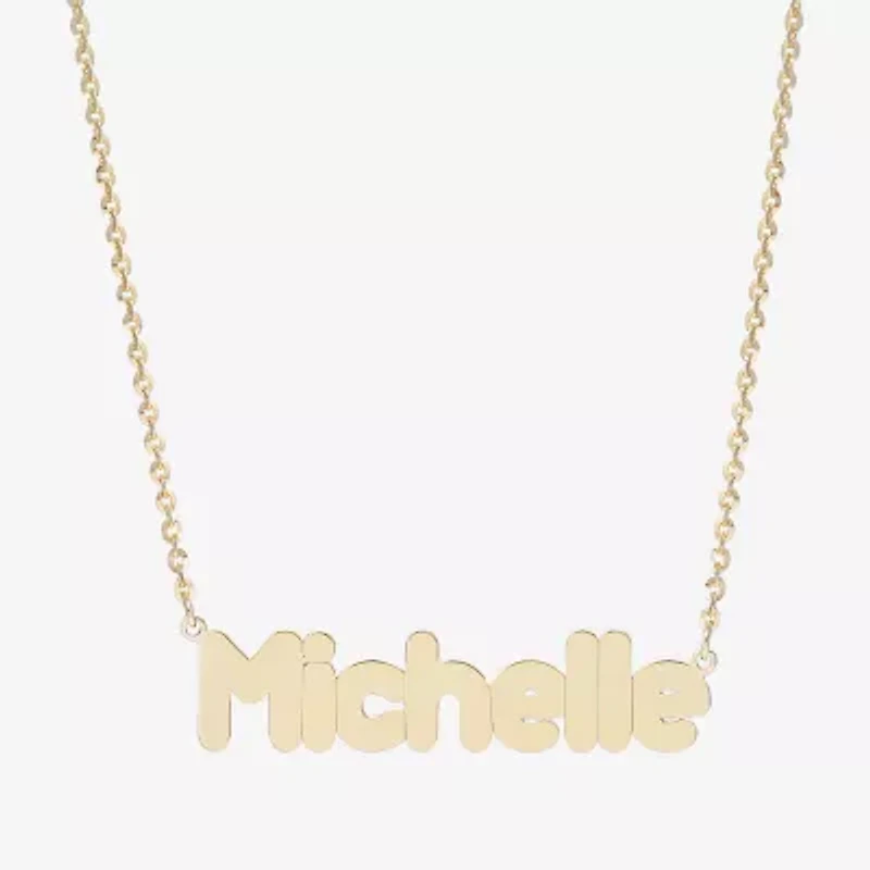 Womens 14K Gold Over Silver Inch Name Necklace