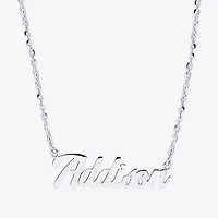 Womens Sterling Silver Inch Name Necklace