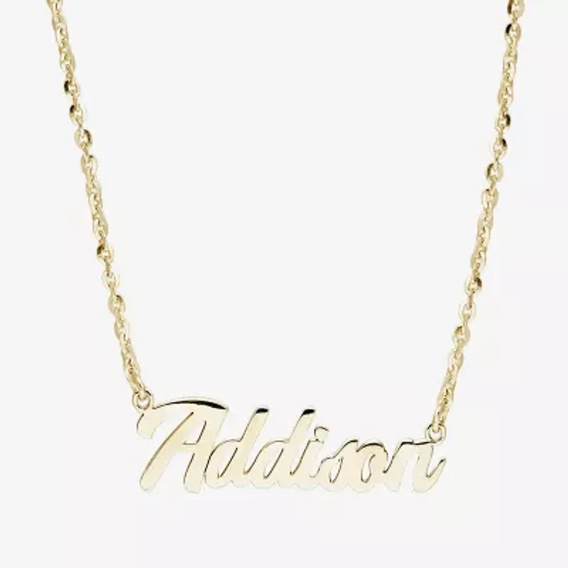 Womens 14K Gold Over Silver Inch Name Necklace