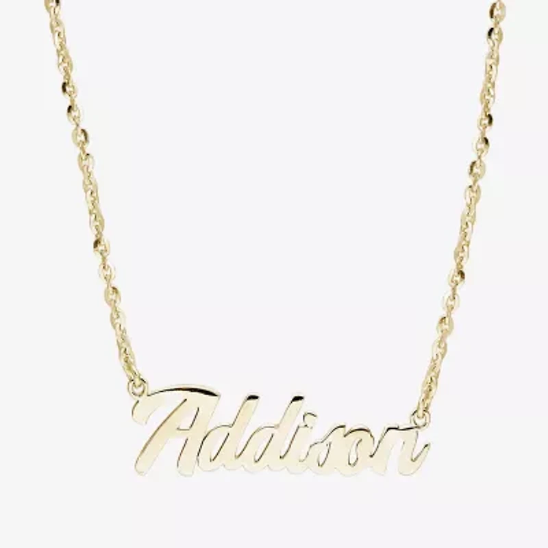 Womens 14K Gold Over Silver Inch Name Necklace