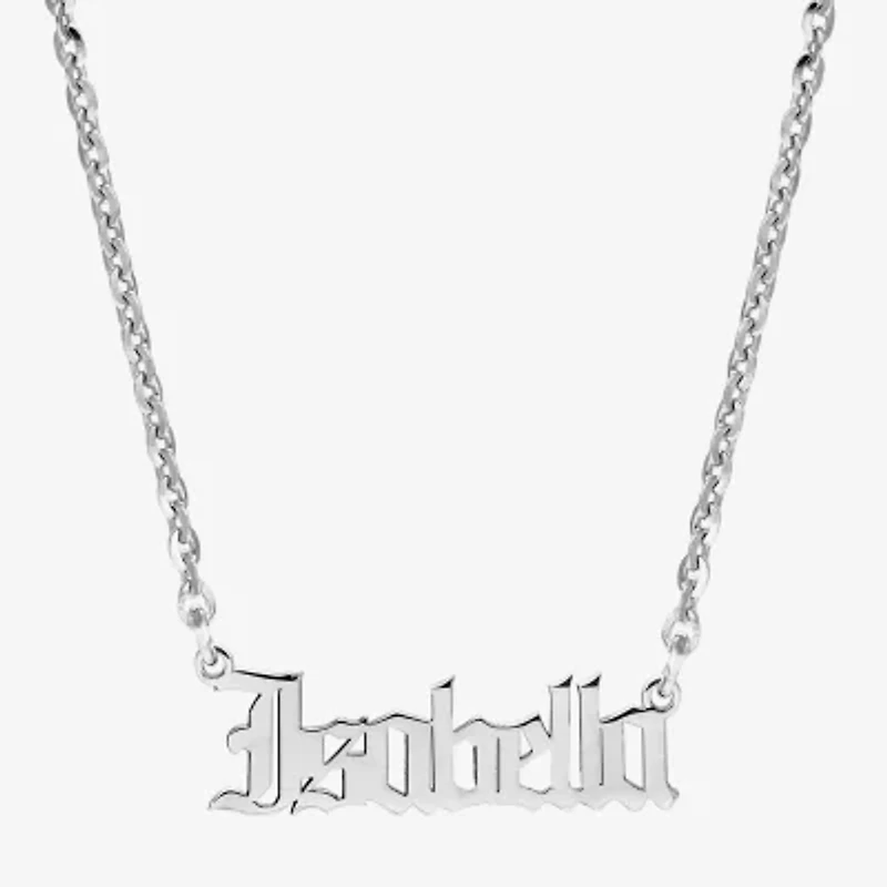 Womens Sterling Silver Inch Name Necklace