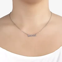 Womens Sterling Silver Inch Name Necklace