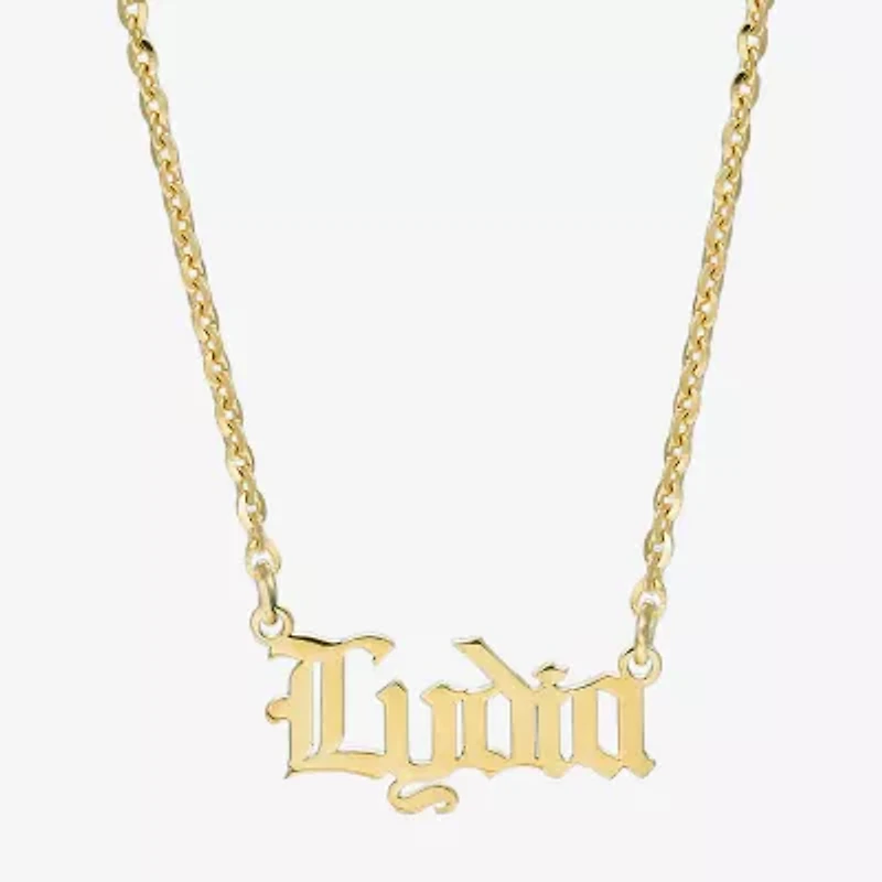 Womens 14K Gold Over Silver Inch Name Necklace