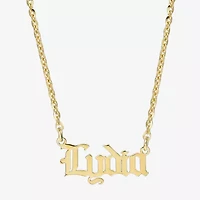 Womens 14K Gold Over Silver 16 Inch Name Necklace