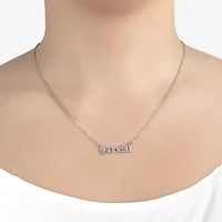 Womens Sterling Silver Inch Name Necklace